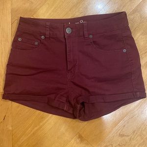 American rag Maroon shorts. Length around 11 in